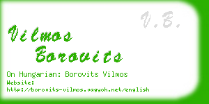 vilmos borovits business card